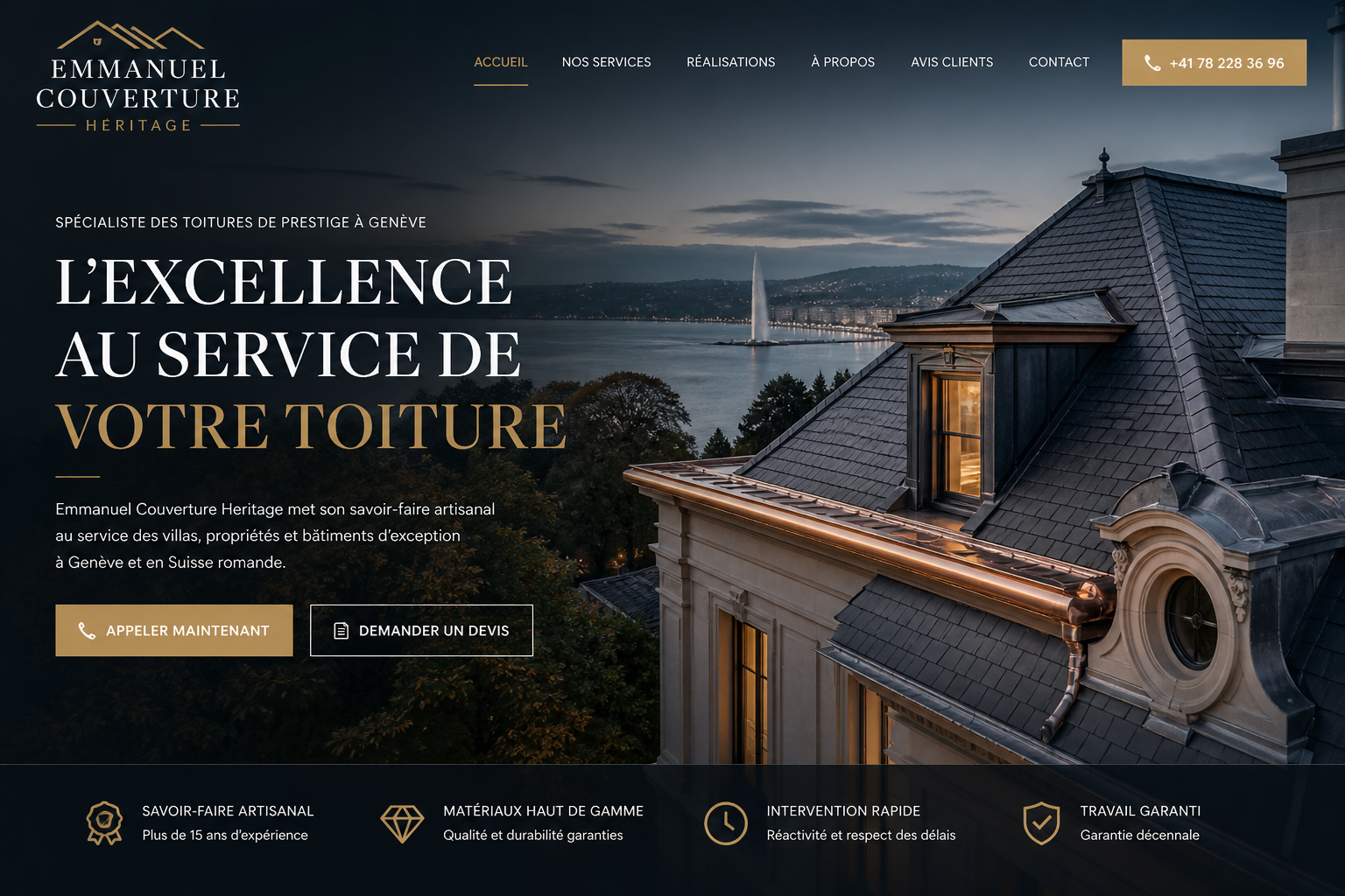 Toiture de prestige à Genève